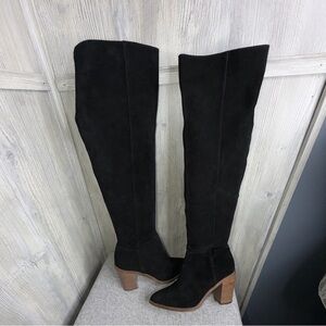 BP Hensley Lea Black Suede Over the Knee Boots Size 8.5